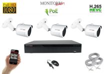   Monitorrs Security - IP kamerarendszer 3 kamerával 2 Mpix - 6002K3