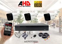   Monitorrs Security - AHD kamerarendszer 3 kamerával 2 Mpix - 6030K3