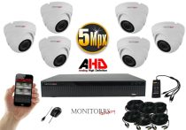   Monitorrs Security - AHD Dóm kamerarendszer 6 kamerával 5 Mpix -6043K6