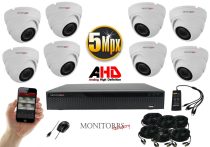   Monitorrs Security - AHD Dóm kamerarendszer 8 kamerával 5 Mpix - 6043K8