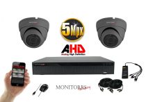   Monitorrs Security - AHD Dóm kamerarendszer 2 kamerával 5 Mpix - 6044K2