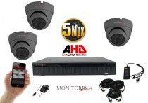  Monitorrs Security - AHD Dóm kamerarendszer 3 kamerával 5 Mpix - 6044K3
