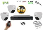  Monitorrs Security - IP Dóm kamerarendszer 3 kamerával 5 Mpix WD - 6080K3