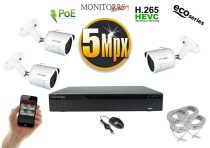   Monitorrs Security - IP kamerarendszer 3 kamerával 5 Mpix WT - 6082K3