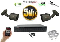   Monitorrs Security - IP kamerarendszer 2 kamerával 5 Mpix GT - 6083K2