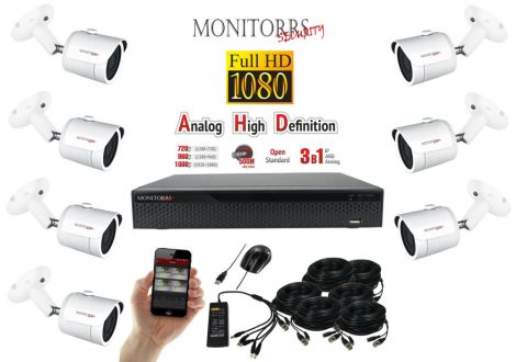 Monitorrs Security - AHD kamerarendszer 7 kamerával 2 Mpix - 6101K7