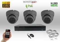   Monitorrs Security - IP Dóm kamerarendszer 3 kamerával 2 Mpix - 6169K3