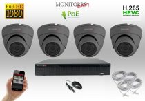   Monitorrs Security - IP Dóm kamerarendszer 4 kamerával 2 Mpix - 6169K4