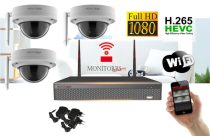   Monitorrs Security - Wifi IP Full HD Dóm kamerarendszer 3 kamerával - 6301K3