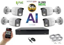   Monitorrs Security - AI IP kamerarendszer 4 kamerával 5 Mpix - 6372K4