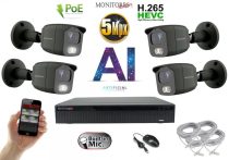   Monitorrs Security - AI IP kamerarendszer 2-4 kamerával 5 Mpix - 6373AK4
