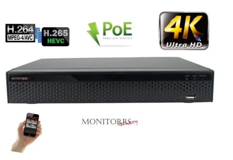 Monitorrs Security - 16 csatornás IP rögzítő, 8 x PoE - 7787